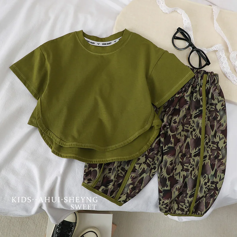 

Boys' Summer Anti-Mosquito Pants Suit 2025 New Children's Cool Short-Sleeved T-Shirt Boys' Fashionable Summer Ice Silk Pants