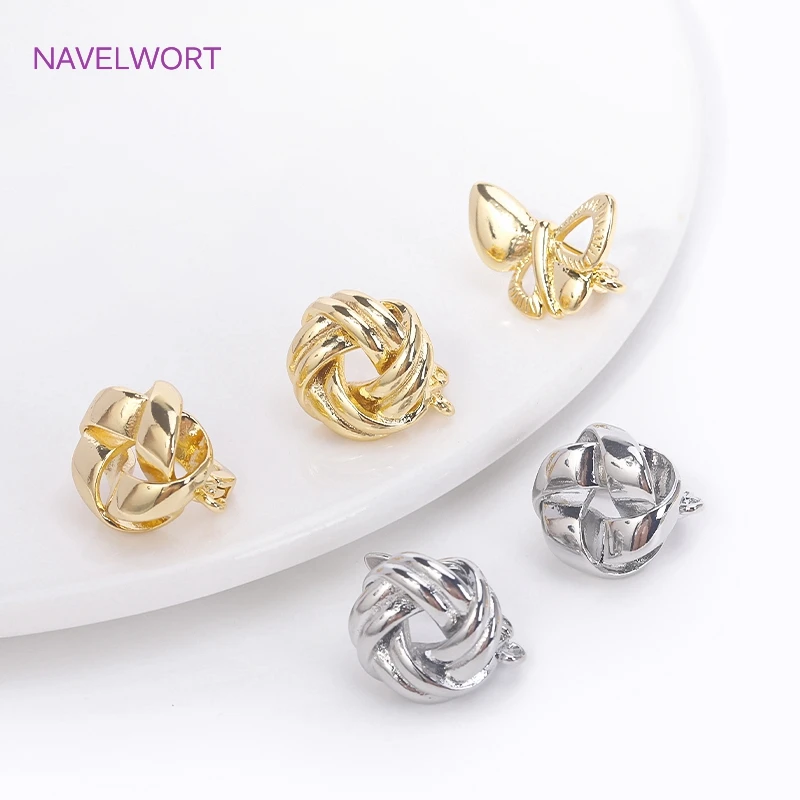 Trendy 18K Gold Plated/Rhodium Twist Round Earrings Clasps Hooks Fasteners For Jewelry Making Handmade DIY Earring Accessories
