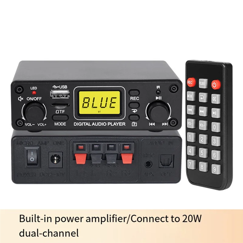 لوحة فك تشفير MP3 محمولة Tpm119a Tpm119b مع بصري، USB، SD، AUX، بلوتوث - DC12V-18V مشغل صوت رقمي-AU47