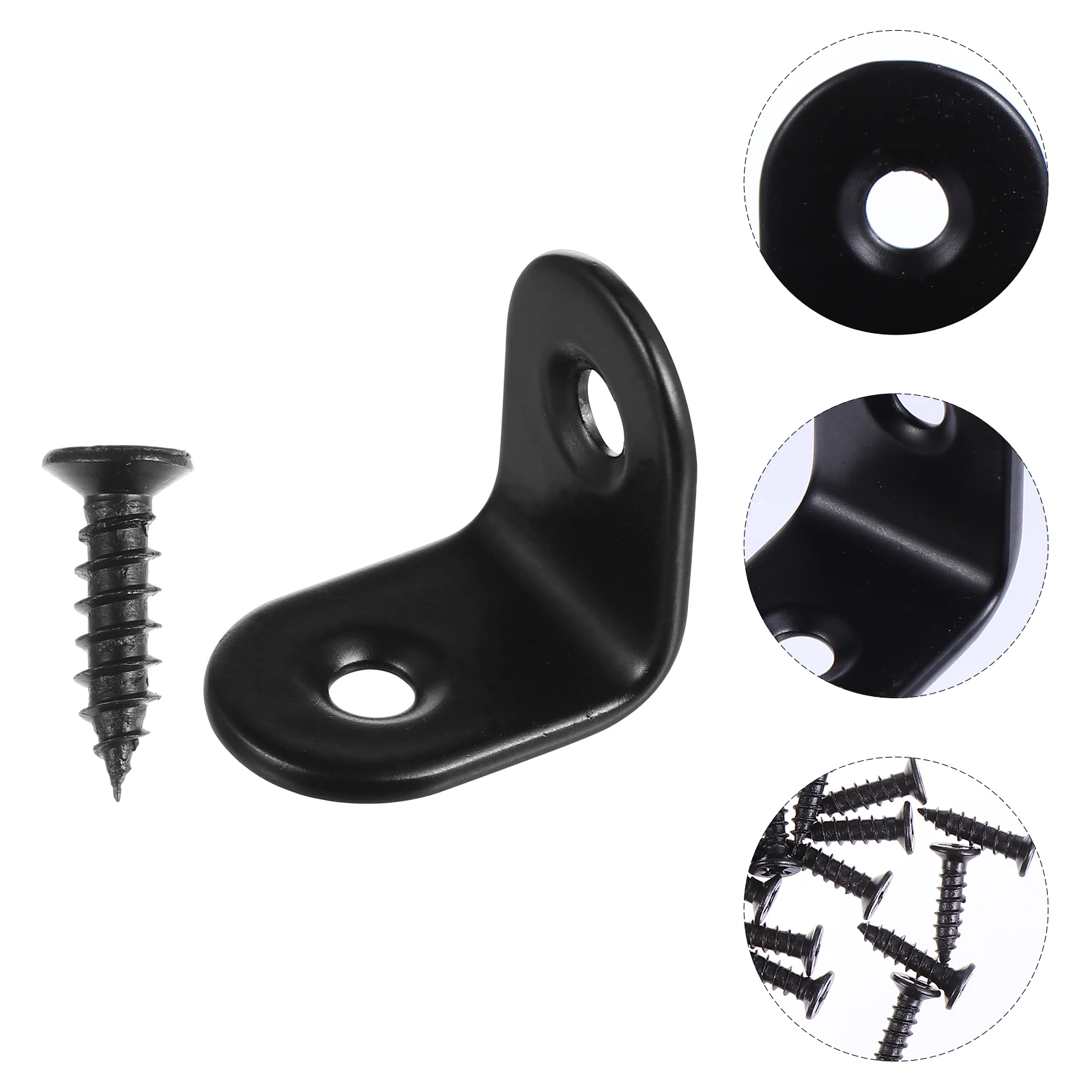 

30 Pcs Stainless Steel Corner Brackets Heavy Duty Shelf Bracket Black Rust Resistant Durable Installation Bookshelf Garden