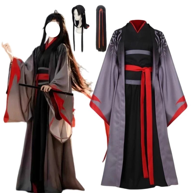 

Anime Mo Dao Zu Shi Wei Wuxian Cosplay Costume Ancient Hanfu Long Robe Suit Wig for Women Men Halloween Carnival Party Outfit