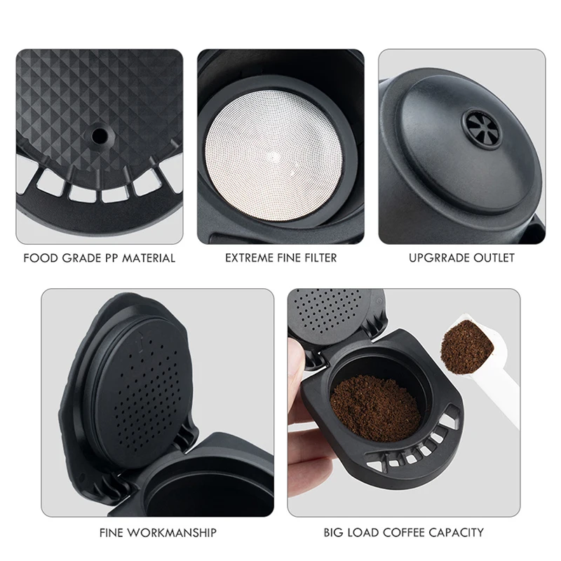 Reusable Capsule Adapter for Dolce Gusto Coffee Capsule Convert Compatible with Genio S,Piccolo Machine Coffee Accesso