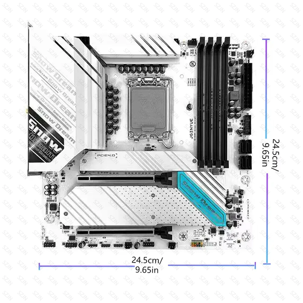 Set scheda madre JGINYUE B760M M-ATX LGA 1700 con Core 12/13/14esimo kit da gioco Hynix M-Die B760M con memoria DDR5 a doppio canale