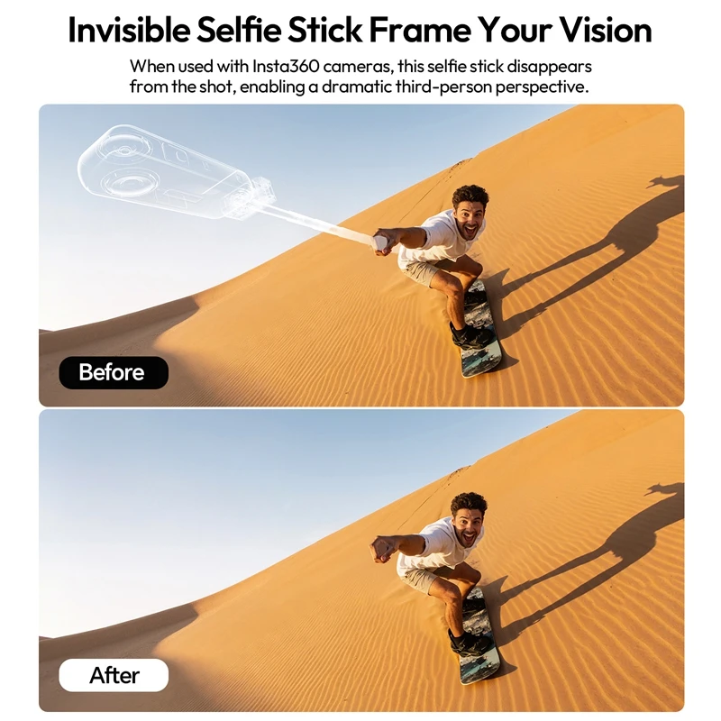 Ulanzi MT98 Składany Statyw Selfie Stick Przenośny Statyw do DJI do Kamer Sportowych Insta 360 180 °   Regulowany z gwintem 1/4 cala Vlog Live — zdjęcie produktu 6