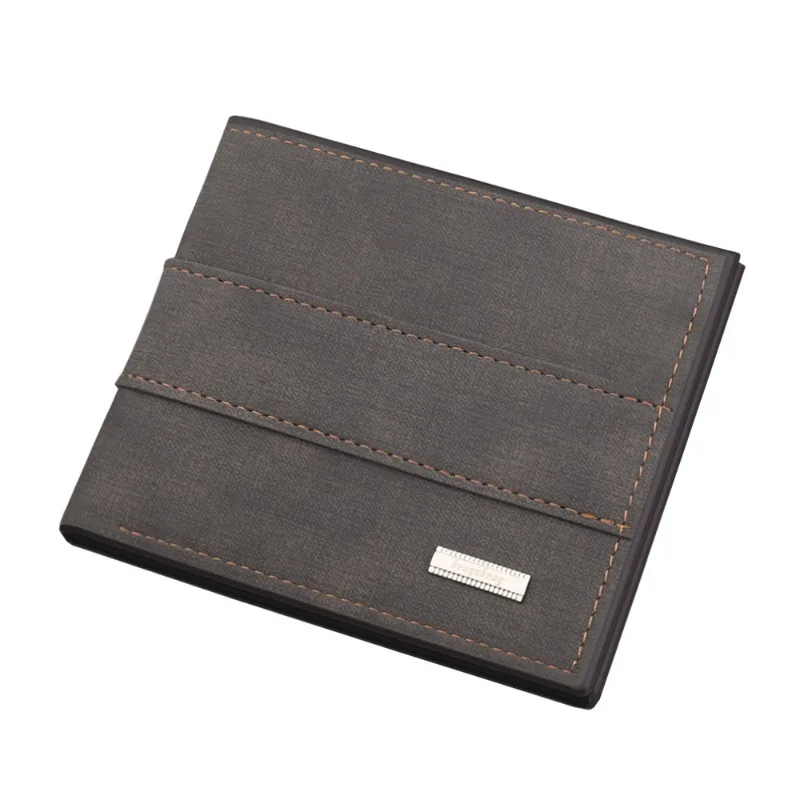 

Short Men Wallets Slim Classic Coin Pocket Photo Holder Small Male Wallet Quality Card Holder Frosted Leather Men Purses