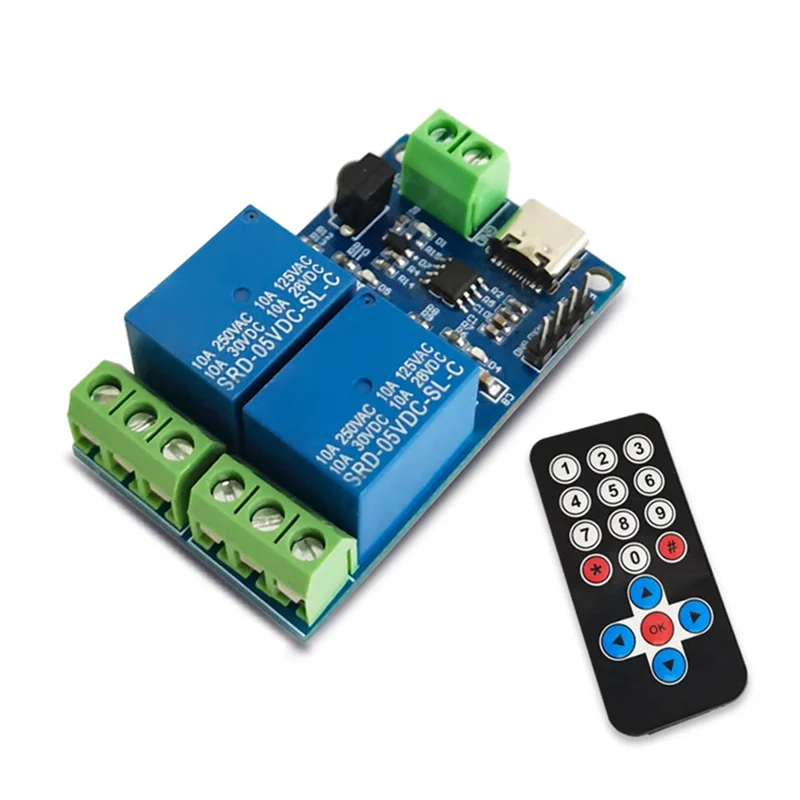 Infrared Remote Control Wireless Self-Locking Tap Inter-Locking Multi-Function Portable Dual Relay Module Wireless Module