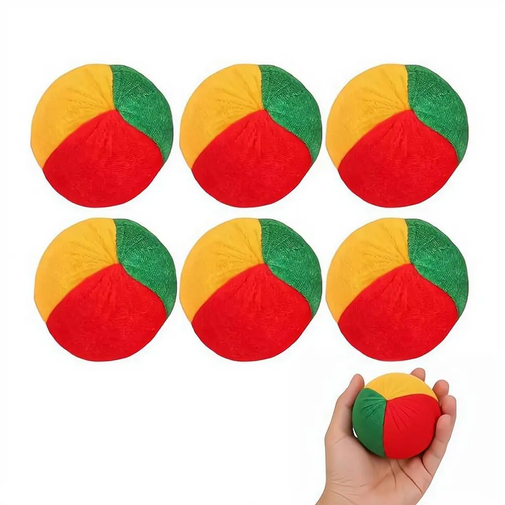 6PCS Sandbag Throwing Game Toy Lightweight Juggling Balls Soft Non-Burst Balls Sports Toys Physical Exercise Game Props