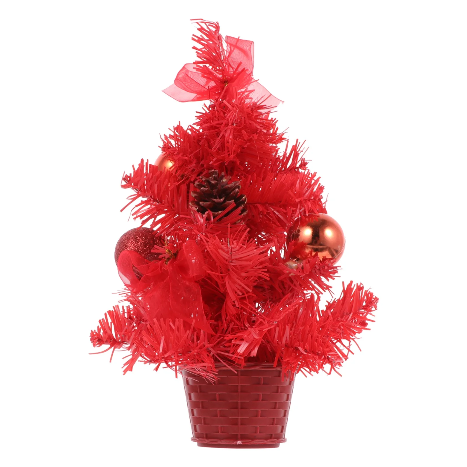 

Stylish Mini Christmas Tree Desktop Decoration Pvc Fire Resistant Ornament For Home Office Restaurant Festival Supplies
