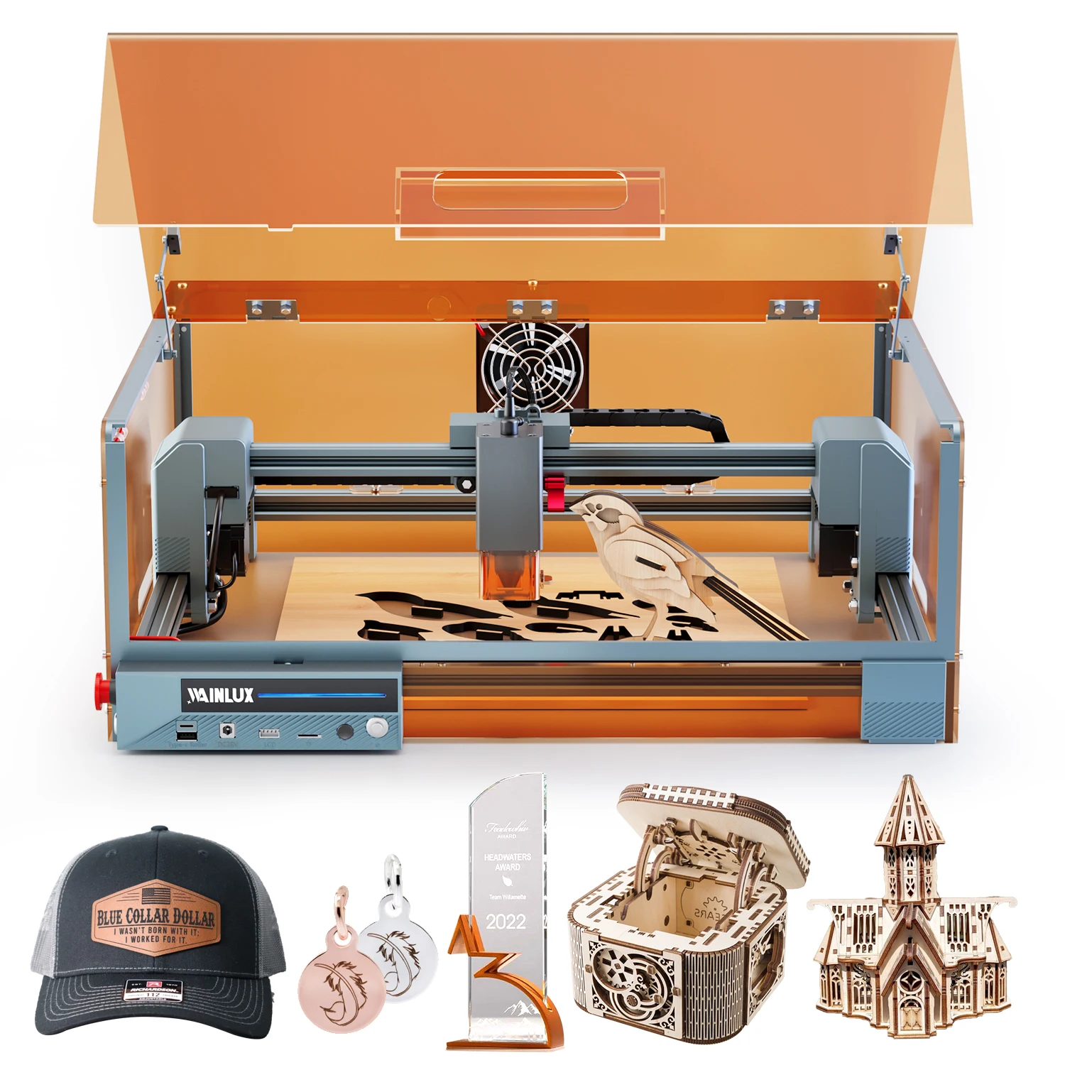 

WAINLUX X1 10W Laser Engraver Machine Class1 Laser Engraver and Cutter Machine DIY for Stainless Steel Wood Leather