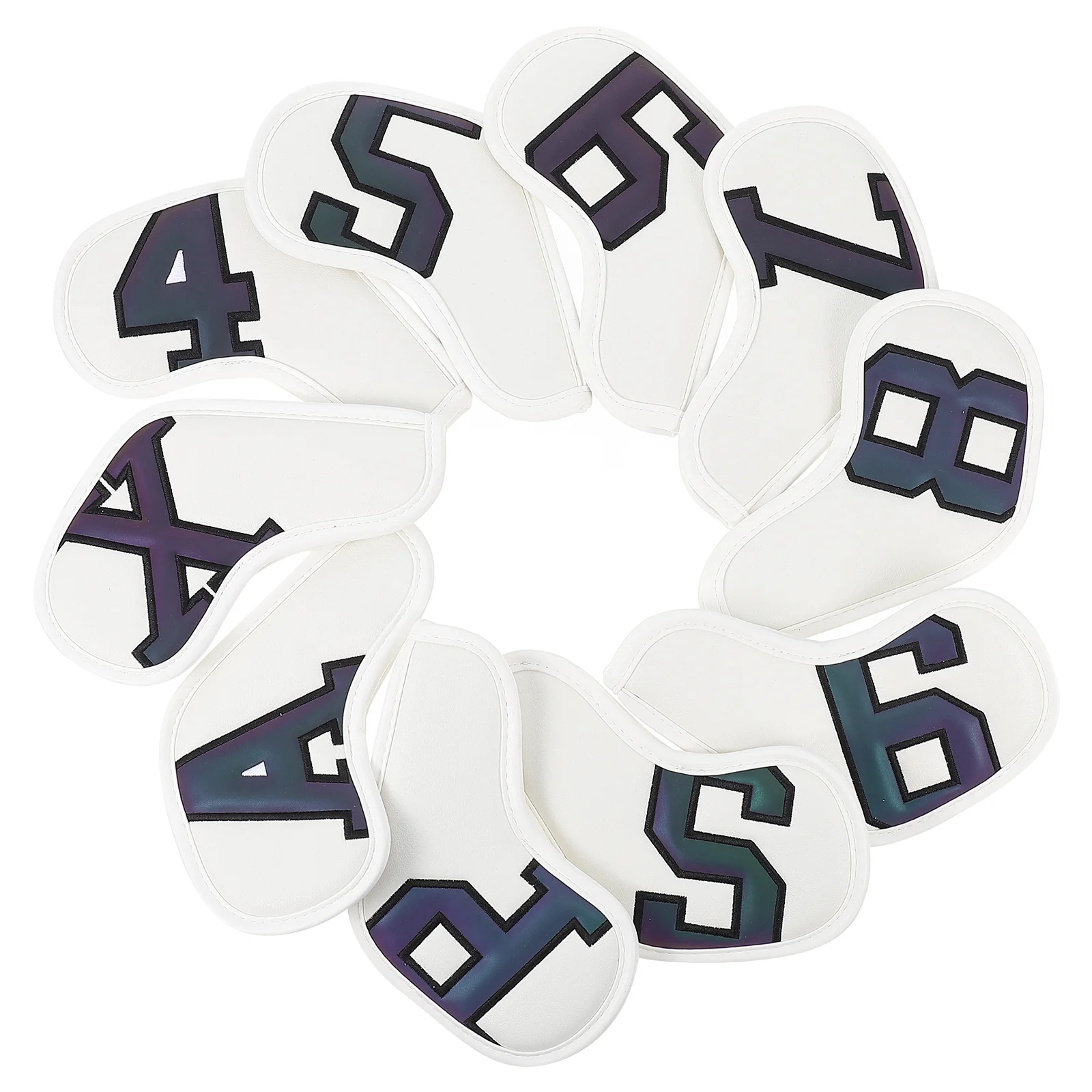 

10 Pcs Golf Club Cover PU Golfs Protector Head Sleeve Covers Accessories Putter Clubs