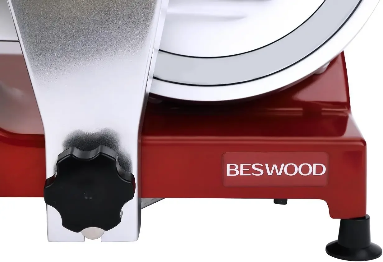 Chromium-plated Steel Blade Electric Deli Meat Cheese Food Slicer with Serving Plate Commercial and for Home use 240W BESWOOD250