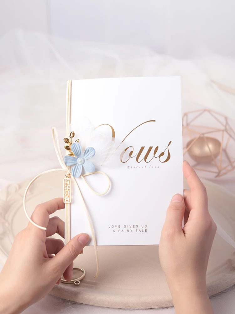 2pcs Wedding Oath Card Bride and Bridegroom Hundred Years Good Contract Oath Words This Live Speech Speech Handwriting Card