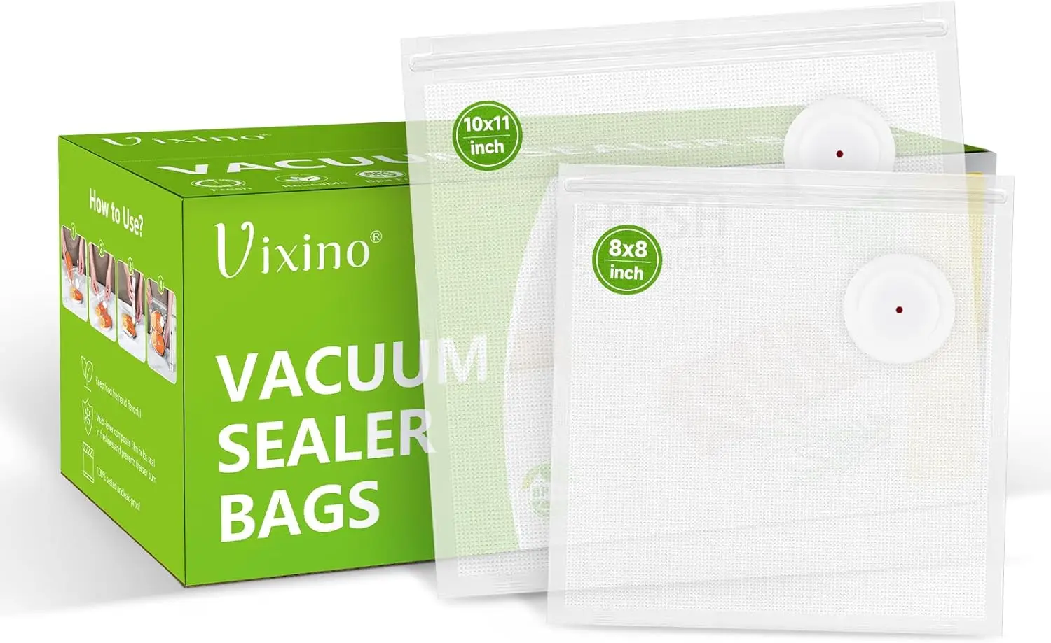 

Vacuum Sealer Bags, 40 Reusable Vacuum Sealer Bags for Food, BPA-Free, Meal Prep and Sous Vi Cooking,Works for Handhe