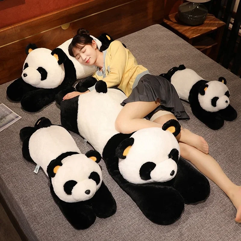 

Cartoon 60cm-100cm Giant Panda Stuffed Plush Toy Sleep Throw Pillow Animal Bear Baby Doll Classic Child Birthday Christmas Gifts