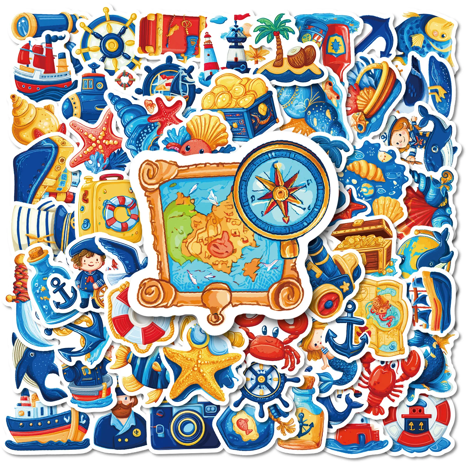 

56PCS New Interesting Voyage Graffiti Stickers Children's Reward Decal Notebook Phone Cup Guitar Skateboard Waterproof Sticker