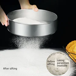 Thickened Stainless Steel 40 Mesh Bottom Mesh Flour Sieve Rice Sieve 9CM~21CM Fine Powder Sieve Baking Kitchen Tools Strainer