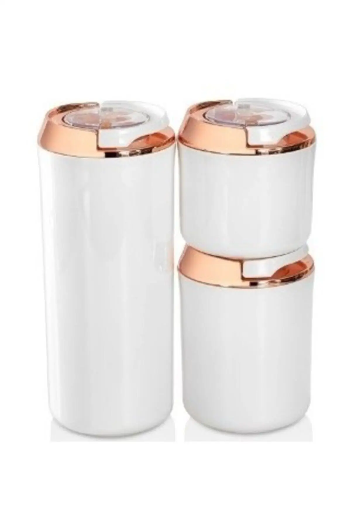 

DOLBOVI round storage container white copper color 3 pcs Set