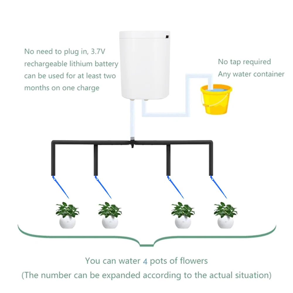 التلقائي زهرة النبات سقي مضخة المنزل الرش بالتنقيط جهاز الري 2/4/8/16 رؤساء مضخة الموقت نظام عدة حديقة أداة #2