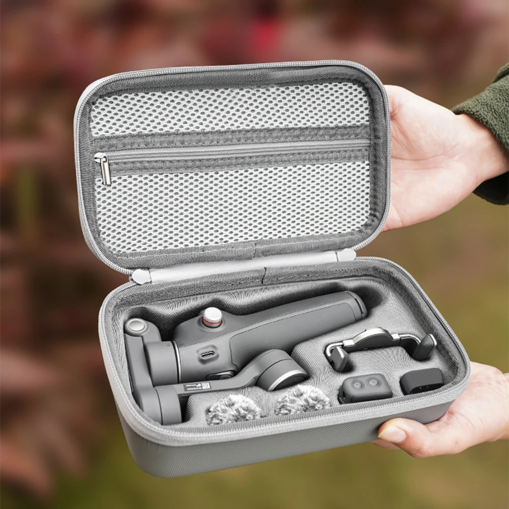 Per DJI Osmo Mobile 7/7 Pro Custodia da trasporto Borsa di stoccaggio portatile Custodia da viaggio impermeabile con tasca in rete Accessorio cardanico portatile