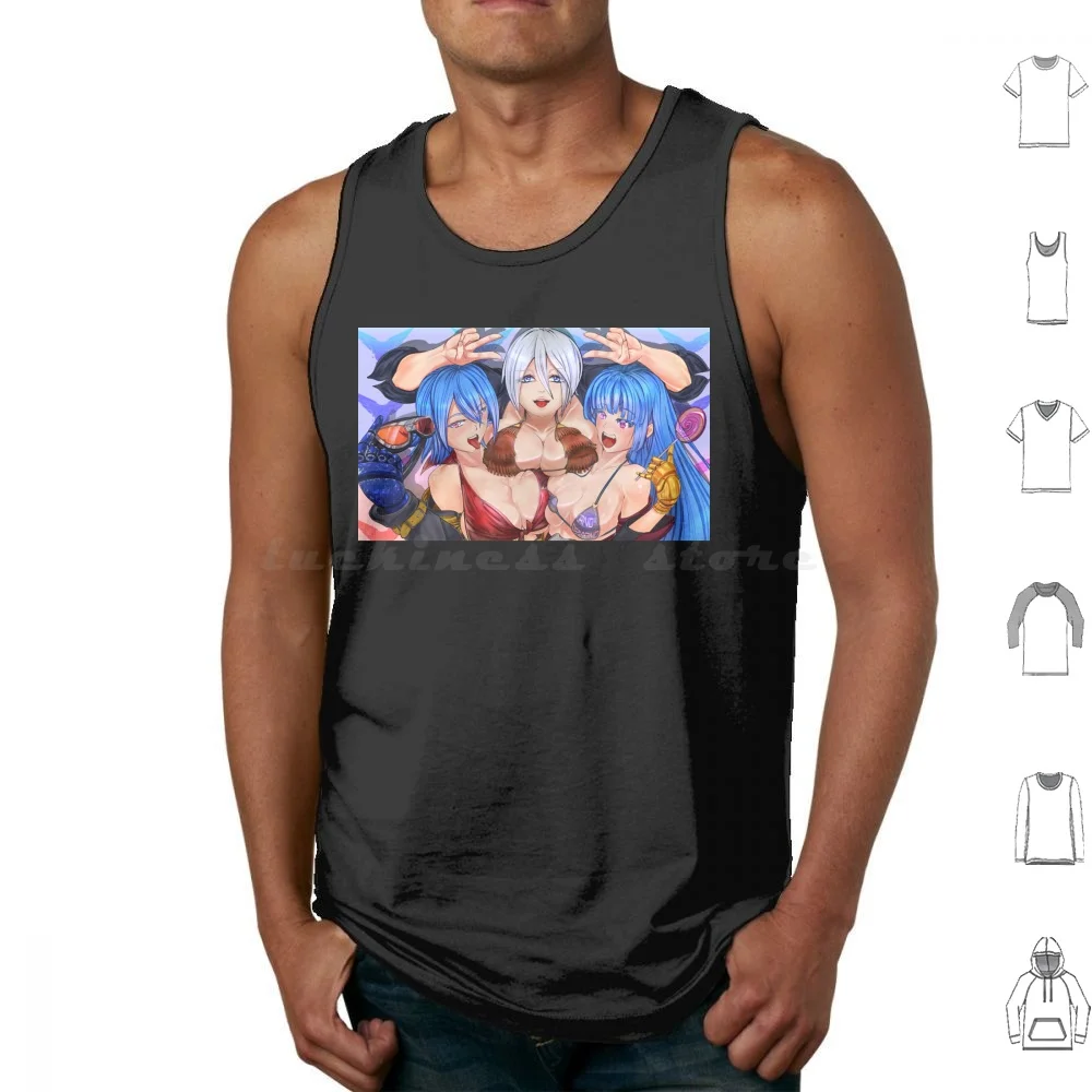 Krohnen Angela Kula Queen King Of Fighters Xv Tank Tops Print Cotton Krohnen Angel Kula Kof Gender Girls Party