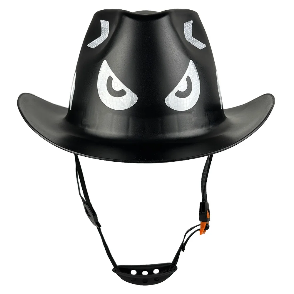 反射ステッカー付きカウボーイ安全ヘルメット-hdpe-フルブリムハードハット-通気穴付き-屋外建設-鉄道救助作業用