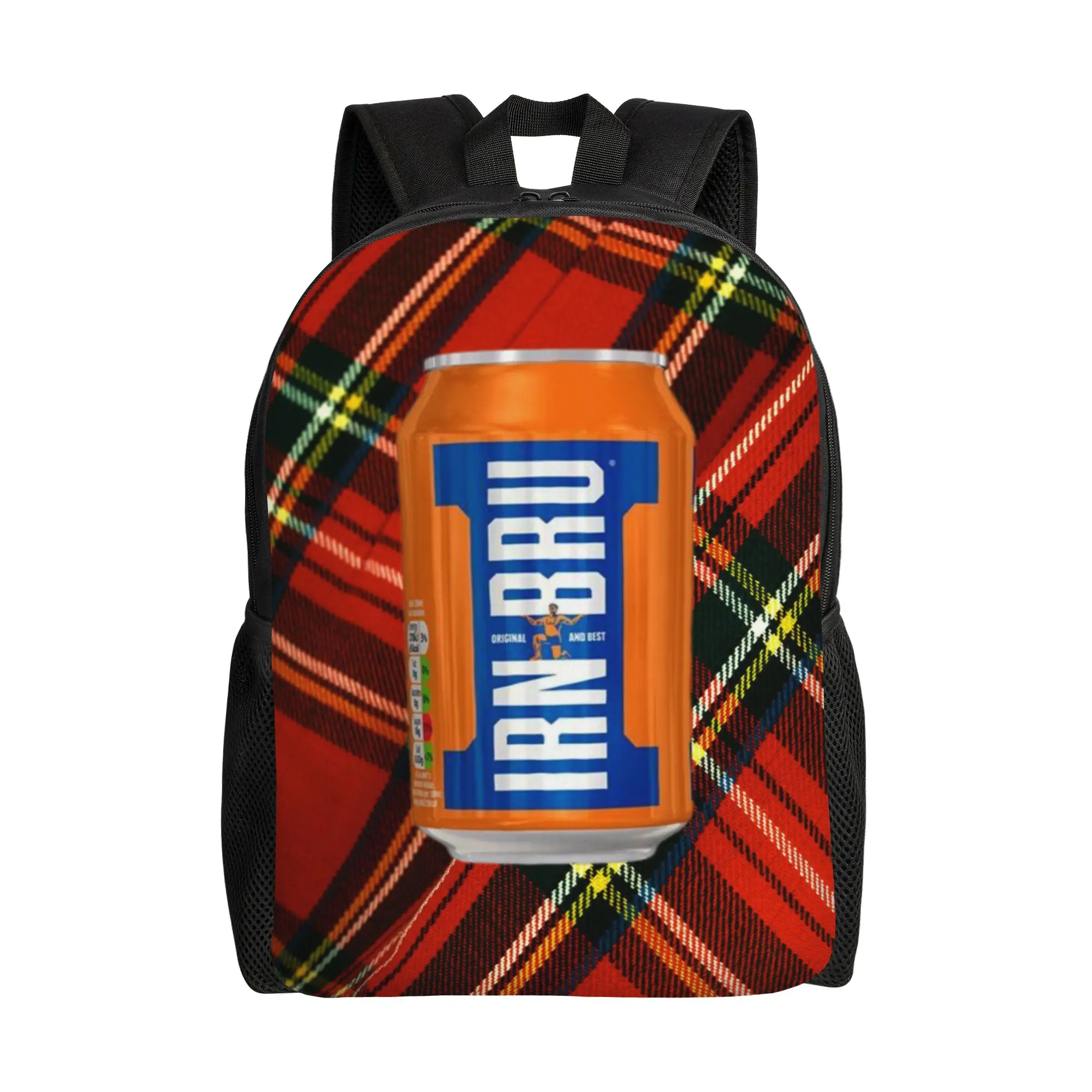 

iIrn Bru Tartan Can iIrn Backpack Office Workers Fashionable Large Capacity Laptop Bag Back To School Season