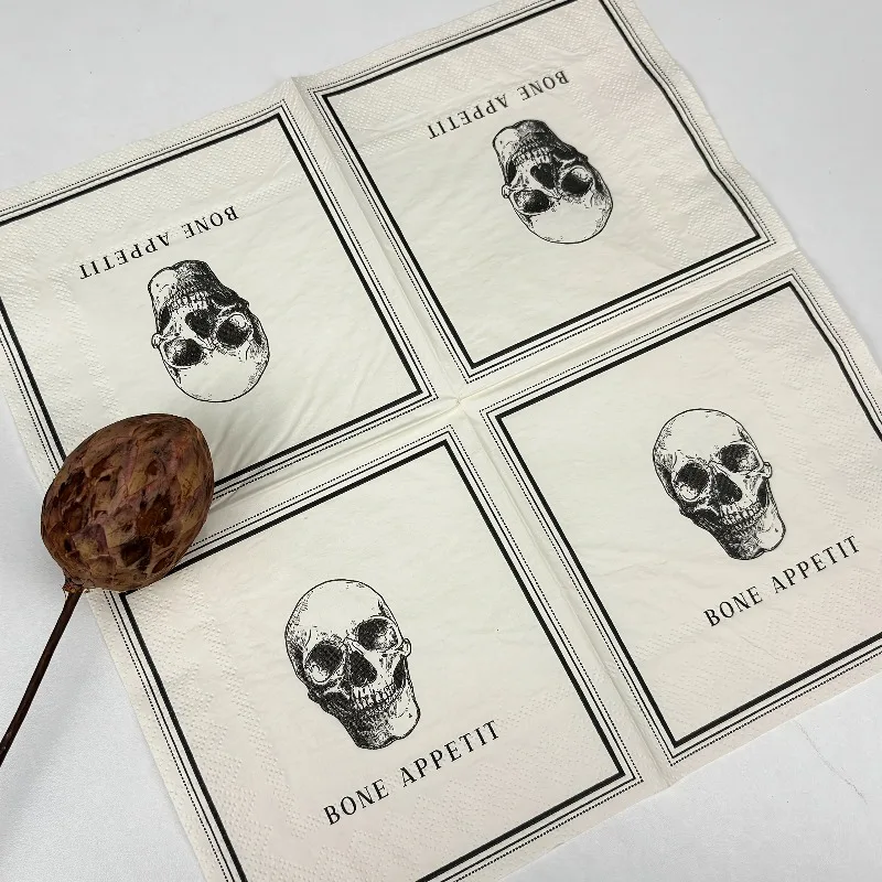 200 Pcs Party Napkins With Skull Design, Suitable For Day Of The Dead, Gatherings, Table Decoration Party Napkins For Halloween.