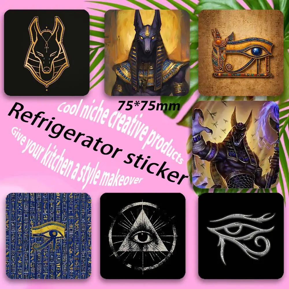 Egyptian Myth Anubis Fridge Magnet Personalized Magnetic Durable Plastic Square Picture Surface Fridge Magnets