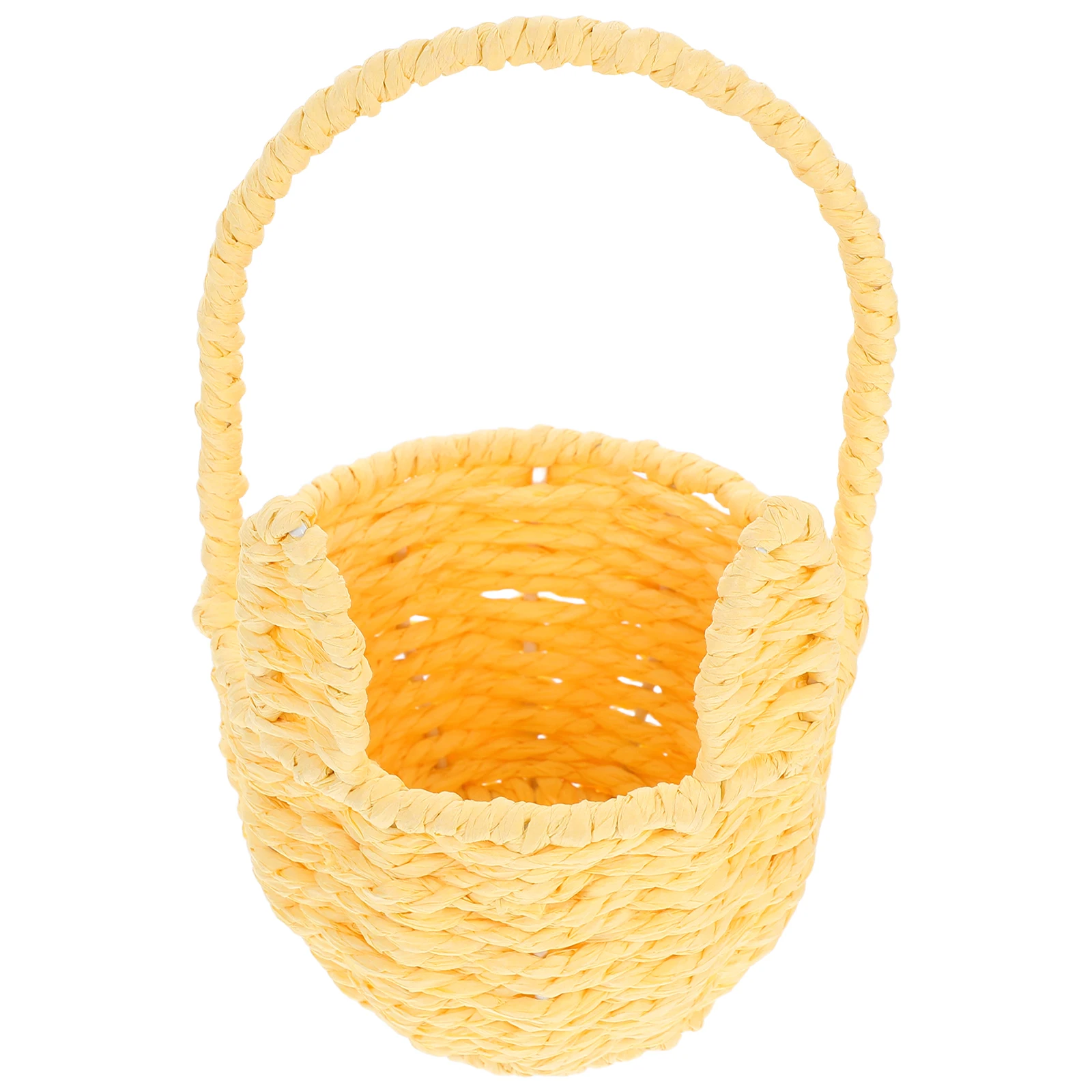 

Rabbit Ear Woven Basket Adorable Handle Design Paper Rope Storage Organizer Home Decor Kids Easter Bunny Shaped Basket