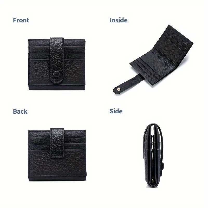 

Mini Short Credit Card Holder, Fashion Genuine Leather Coin Purse, Women's Casual Bifold Wallet