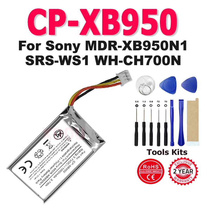 Quality product 3.7V Li-Polymer Replacement Battery For Sony MDR-XB950N1 SRS-WS1 WH-CH700N CP-XB950 Acumulator Batteries + tools