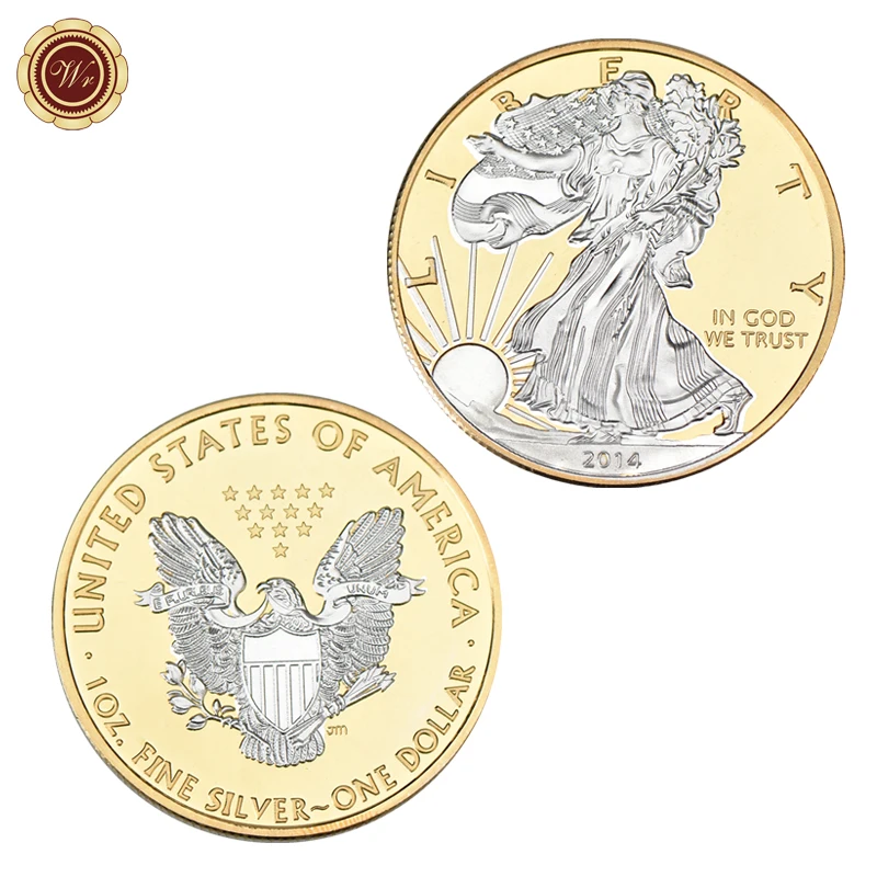 United Statue of America Challenge Coin Painted America Coins IN GOD WE TRUST Liberty Commemorative Coin Gift for Collection