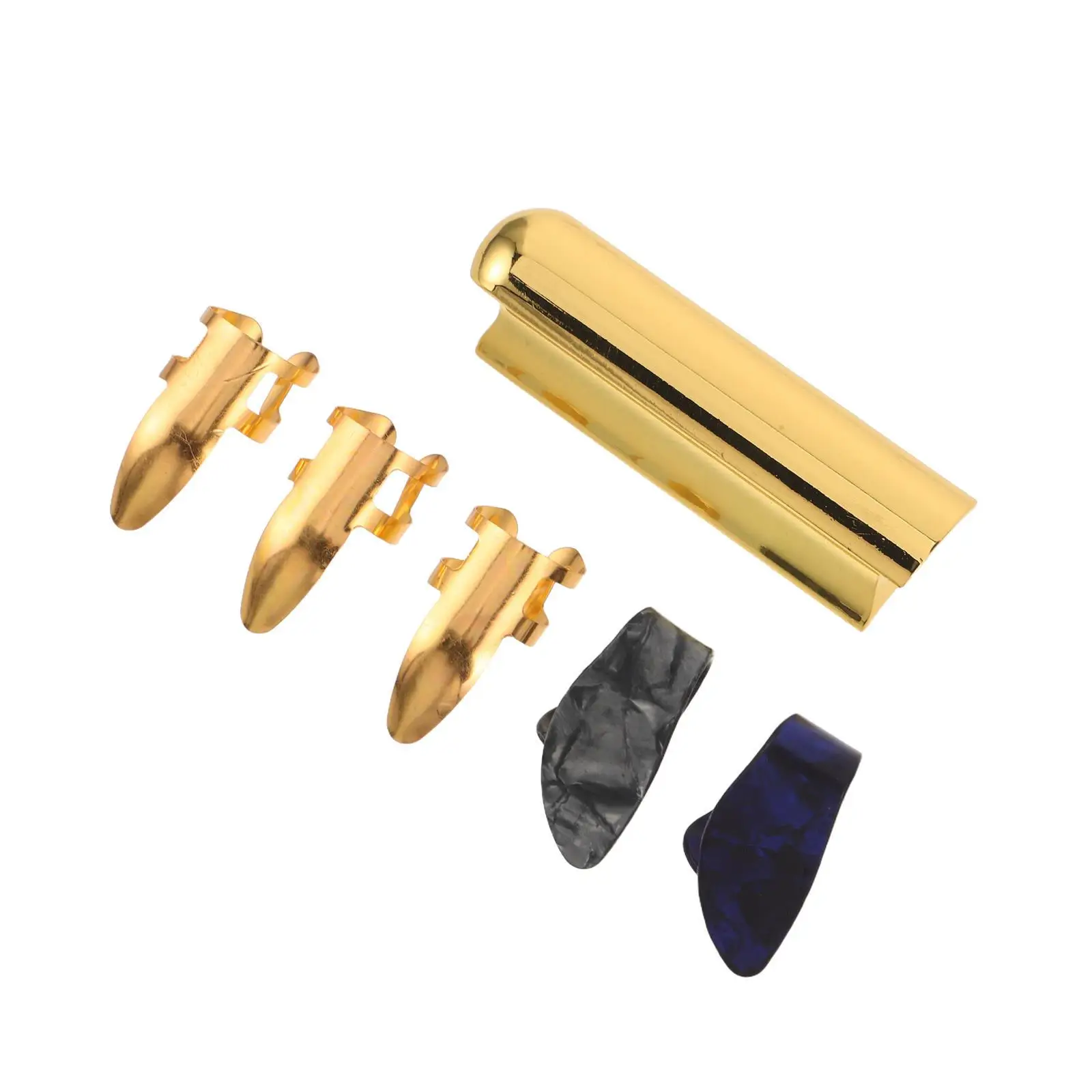 

1Set Guitar Slide Kit Brass and Silver Metal Slide for Electric Acoustic Guitar Bass String Instrument Finger Picks Comfort Fit