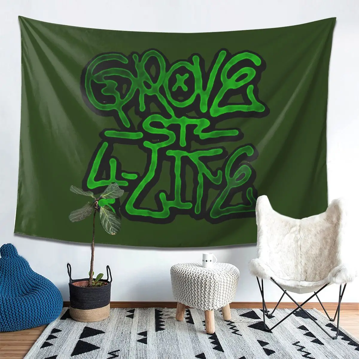 Harajuku Grove 4 Life GTA San Andreas نسيج معلق على الحائط ديكور منزلي جمالي المفروشات لغرفة المعيشة وغرفة النوم