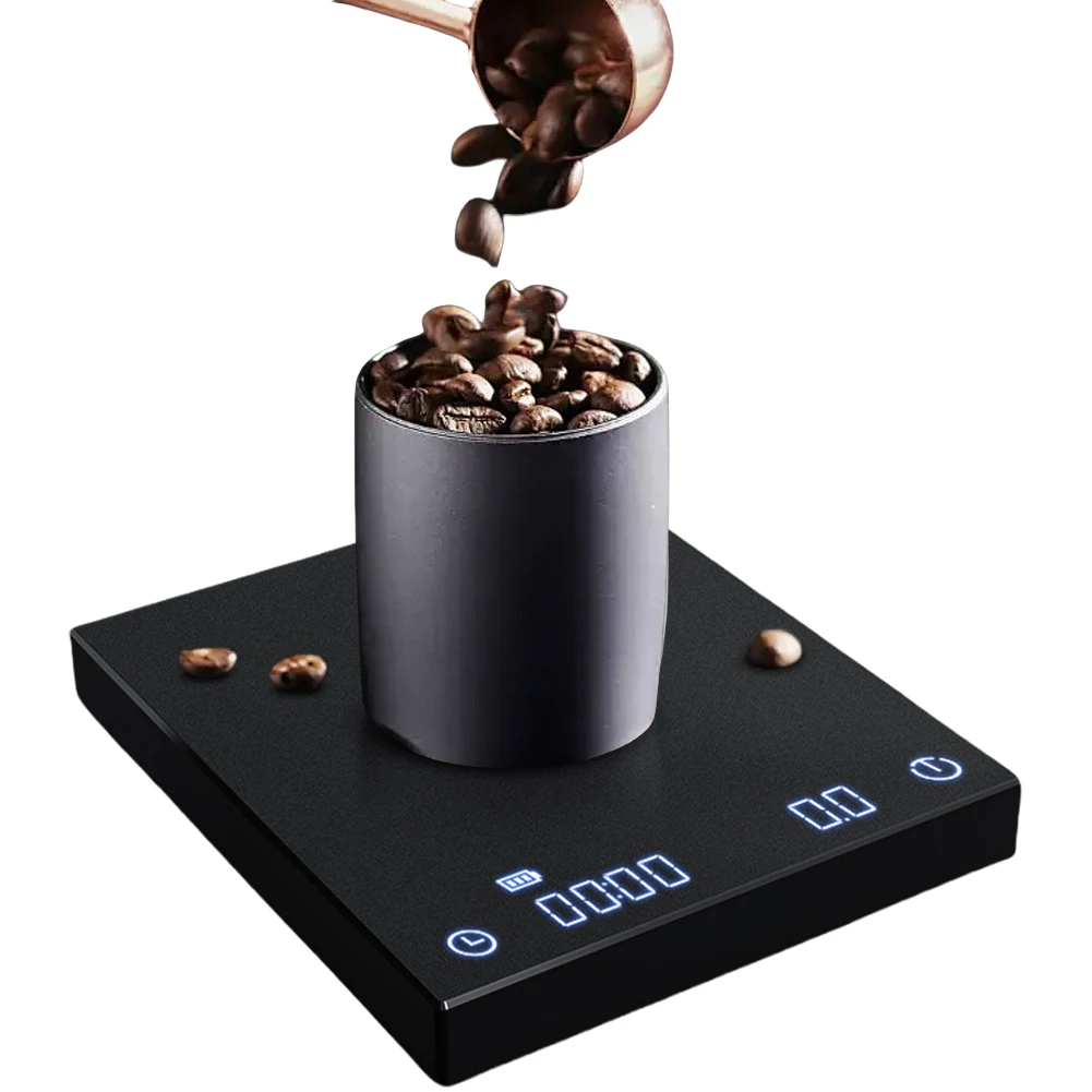Coffee Scale with Back-Lit LCD Display Espresso Scale Rechargeable 2kg/0.1g Accurate Scale for Pour Over and Drip Coffee