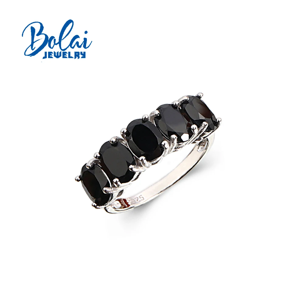 

Classic design 925 sterling silver ring natural Black Spinel natural gemstone fine jewelry for women engagement and wedding gift