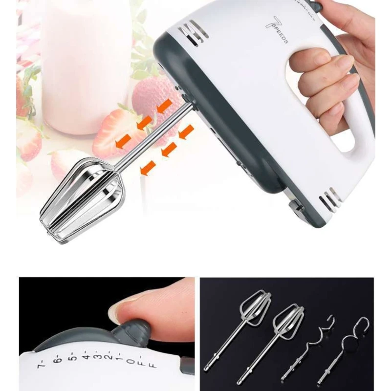100W Electric Food Stand Mixer Cream Blender Dough Kneading 7 Speed Cake Bread Chef Machine Whisk Eggs Beater 220V Dropshipping