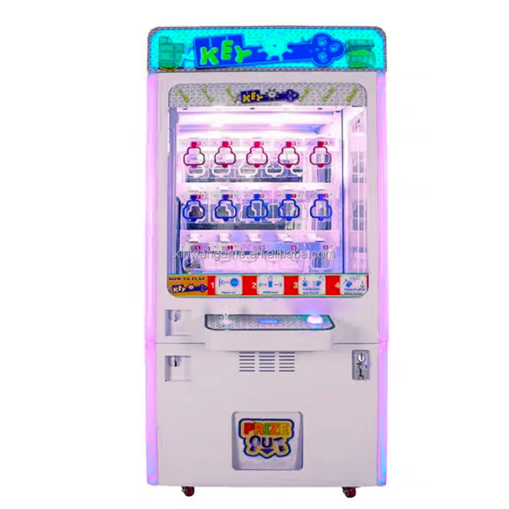 

Игровой автомат Mini Key Master Game Center с 9 слотами, черный, для игры в призы и выдачи наград, с функцией выдачи монет.