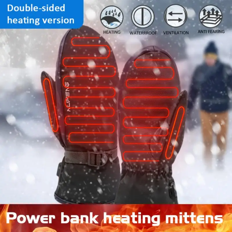 Heated Gloves Waterproof Windproof Electric Heating Mitten Gloves Mittens Touch Screen  Outdoor Cycling Bike Gloves