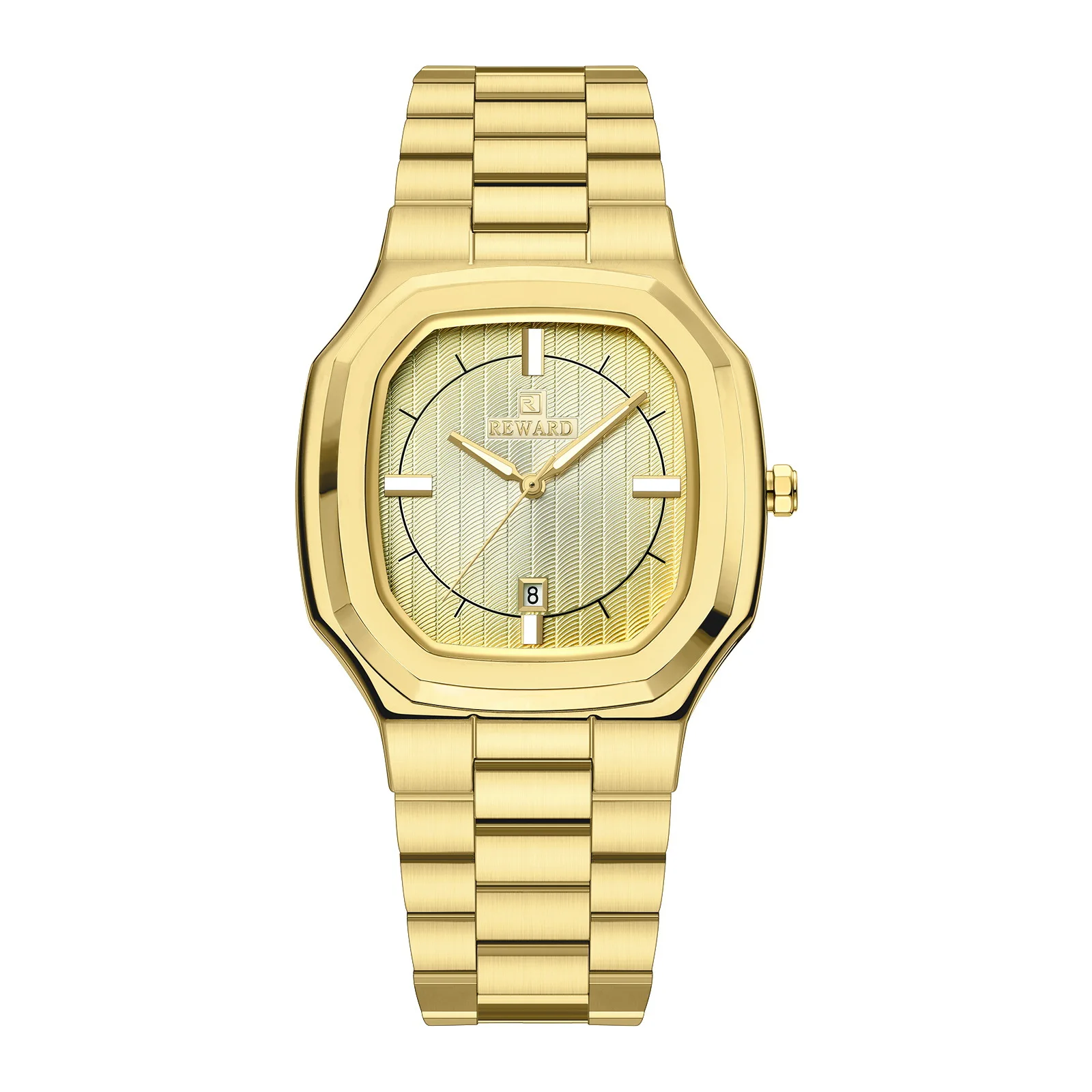 ساعة رجال الأعمال الفاخرة الراقية، ساعة رجالية بحزام فولاذي أنيق مقاومة للماء، ساعة كوارتز بسيطة مضيئة