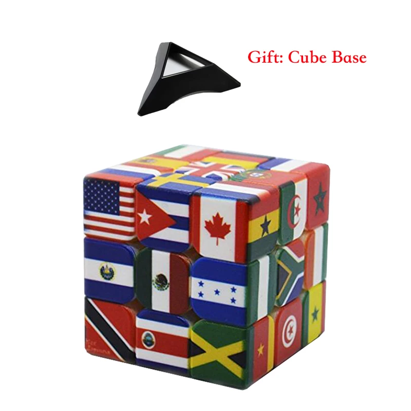 Kids 3x3x3 Magic Puzzle Cube National Flag Magic Cube Children Early Childhood Knowledge Educational Toy Game Puzzle Magico Cubo