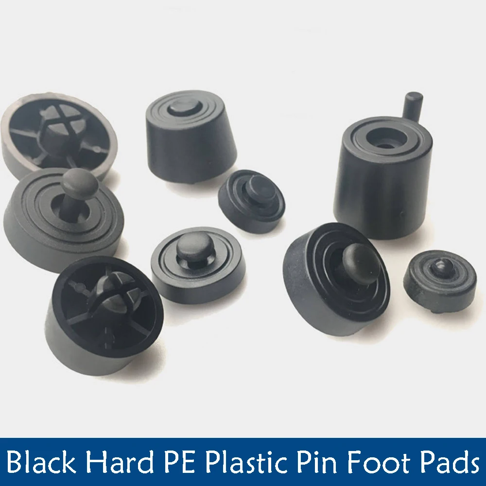 2-100Pcs Screw Free Installation Of Black Hard Plastic Pin Foot Pads For Small Furniture Cabinets Boxes Chassis Electrical Legs