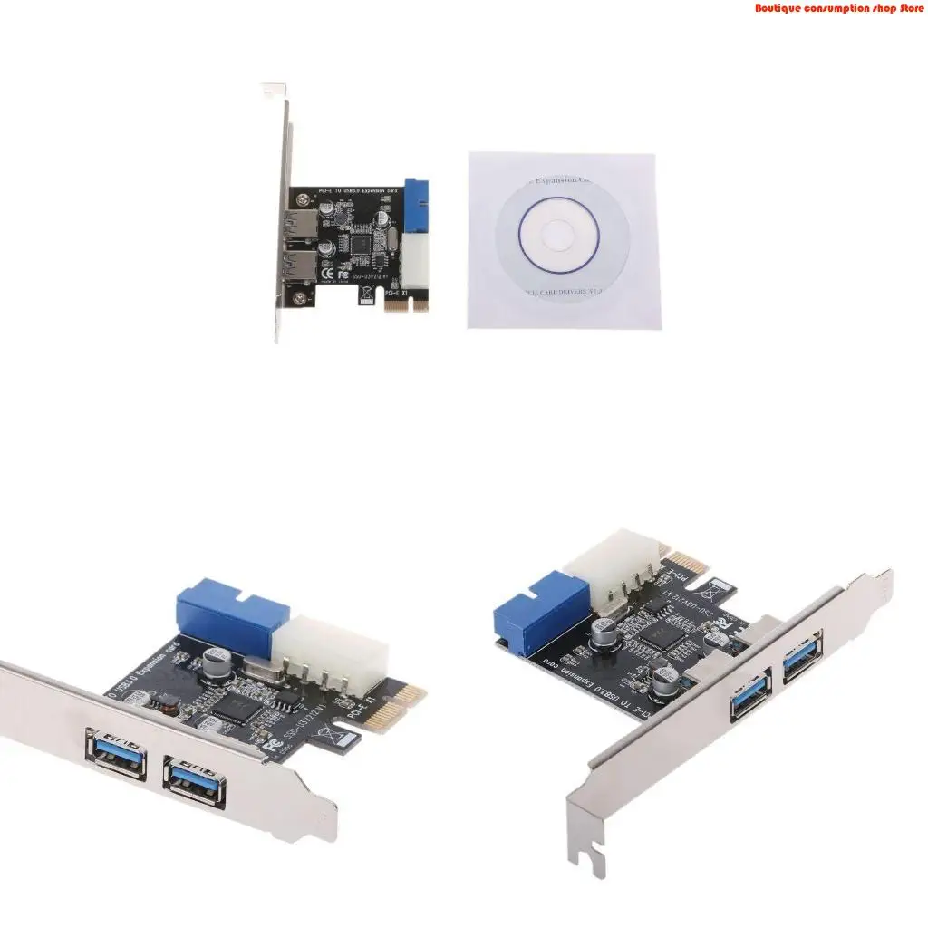 L9NA PCIE 2-Ports USB Expansion Card with Front 19PIN Power Connector
