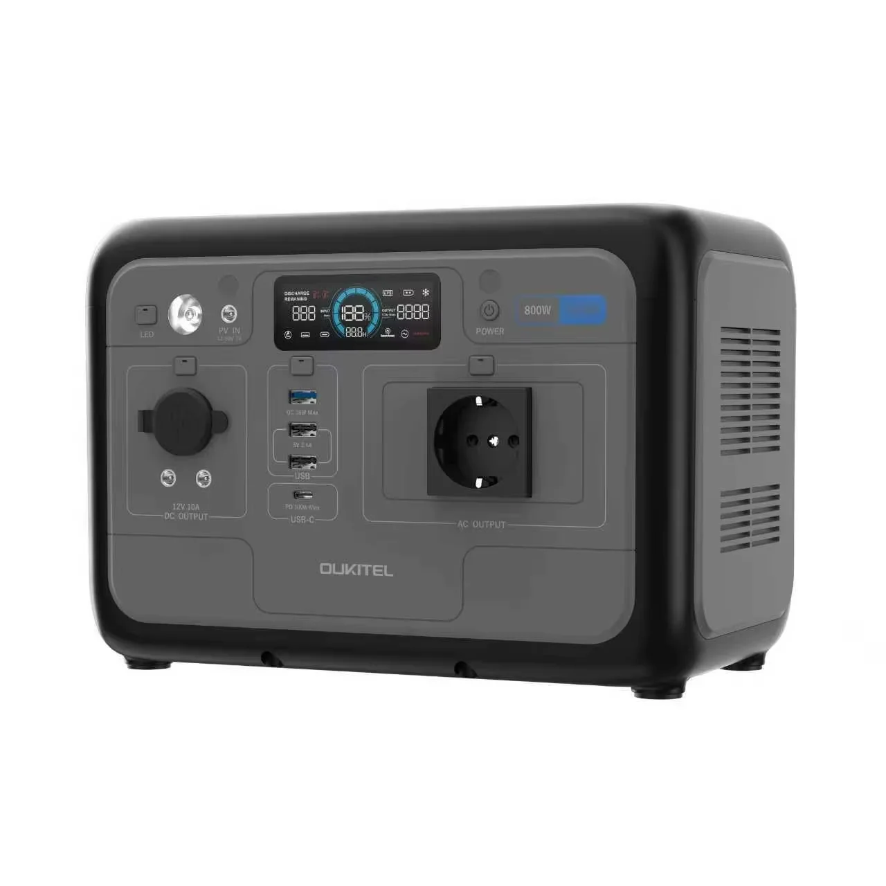 OUKITEL P800E 800W Przenośna Stacja Zasilania 512Wh LiFePO4 Generator Solarny, Szybkie Ładowanie, Mobilne Źródło Zasilania na Zewnątrz do Kempingu, Kampera, Samochodu Dostawczego, Wędkowania i — 2