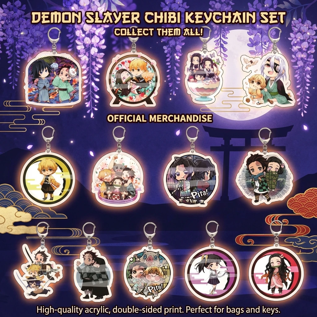

Anime Demon Slayer Acrylic Keychain Tanjiro Kamado Nezuko Zenitsu Inosuke Hashira Pendant Charm Gift for Fans Collection