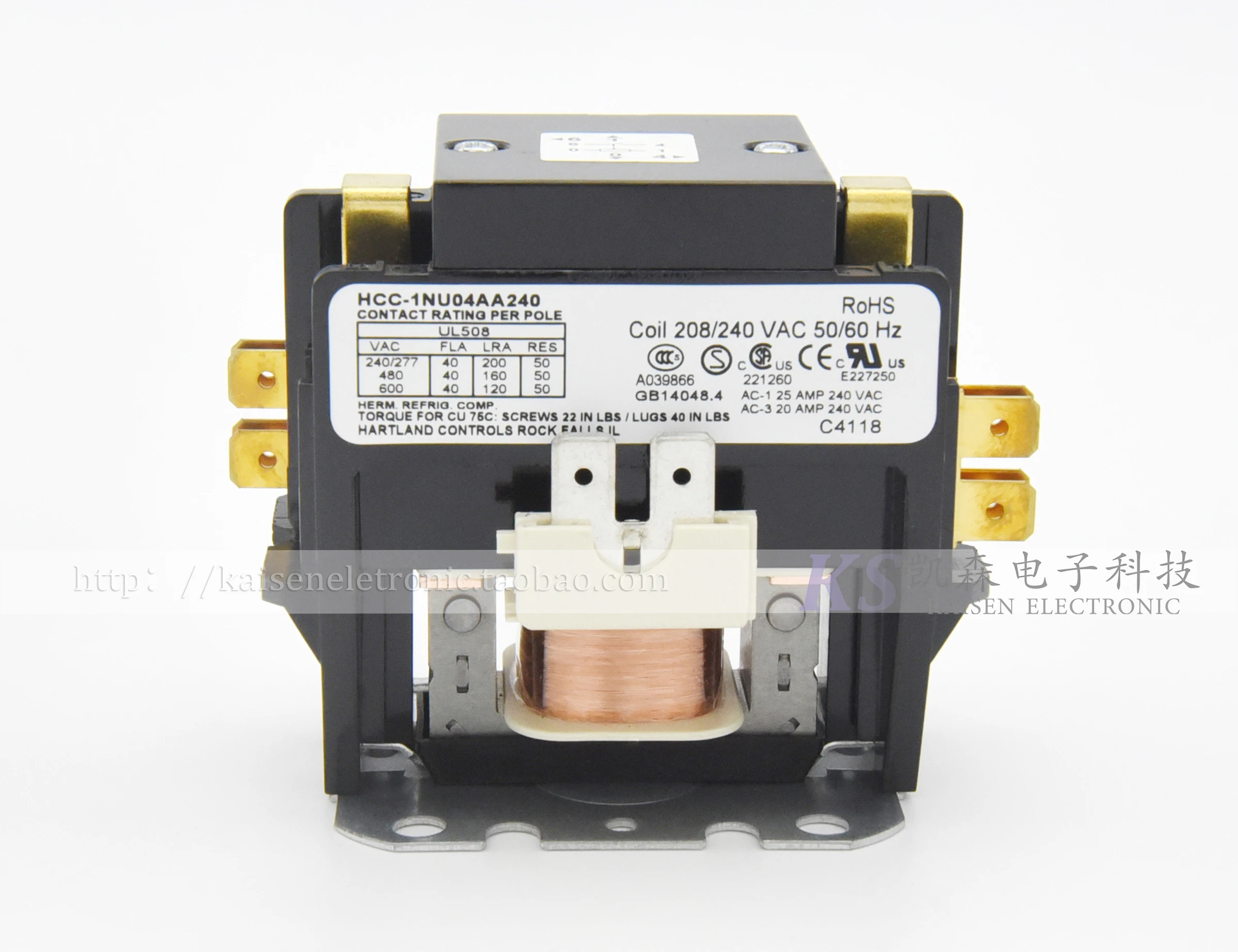 HCC-1NU04AA240 replaces CJX9B-25S/00 Gree air conditioner bipolar and one pole AC contactor HCCNU04AA240