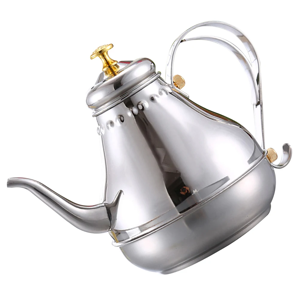 

Stainless Steel Palace Kettle Gold Teapot Long Gooseneck Mouth Kitchen Office Café Tea House Stovetop Infuser Water Kettle
