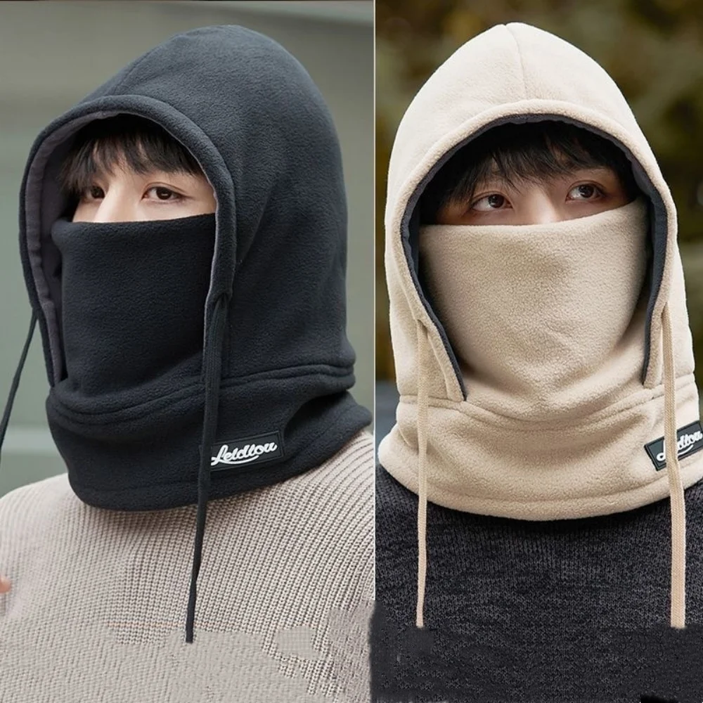 Warm Face Mask Beanie Warm Winter Beanie Set 3-In-1 Fleece Hood Comfortable Cycling Hood Cap For Cycling Biking Running