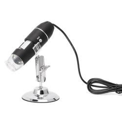 Portable USB Digital Microscope 8 LED Magnification Endoscope Camera with Adjustable Metal Stand Supports for Windows/XP