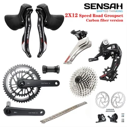 SENSAH EMPIRE PRO 2x12 Speed, 24s Road Groupset carbon fiber Shifter Lever Rear Derailleur 12 chain 170/175MM Crankset